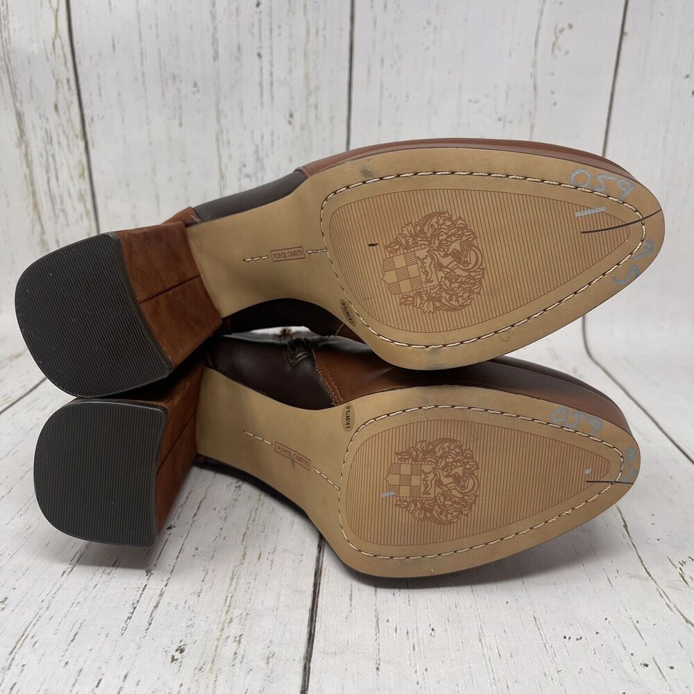 Vince Camuto Gripaula Boots Womens Size 9.5 Brown Side Zip Booties MRSP $129 - Picture 11 of 14